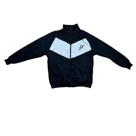 NBA San Antonio Spurs Basketball Colorblock Logo Long Sleeve Zip Up Jacket - Picture 1 of 7